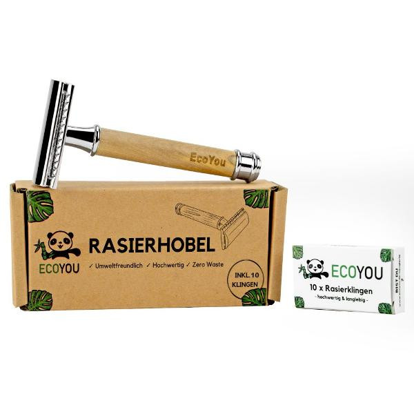 Produktfoto zu EcoYou Rasierhobel aus Olivenholz silber