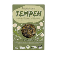 Lupinen-Tempeh Wildkräuter - mariniert mit würzigen, heimischen Wildkräutern